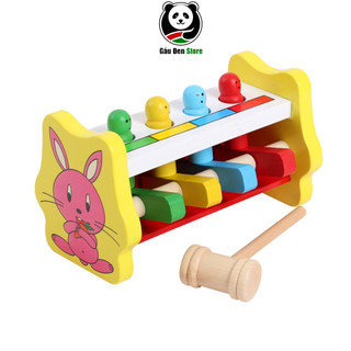 Bộ đàn hình thỏ đập 4 chuột bằng gỗ cho bé