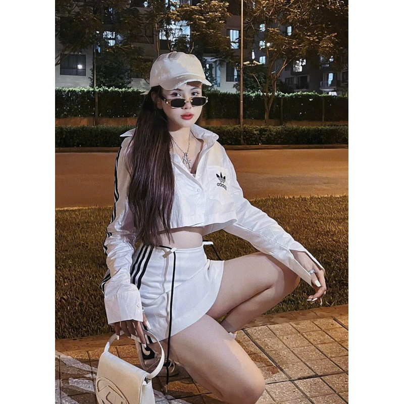 Set áo sơ mi tay dài phối chân váy