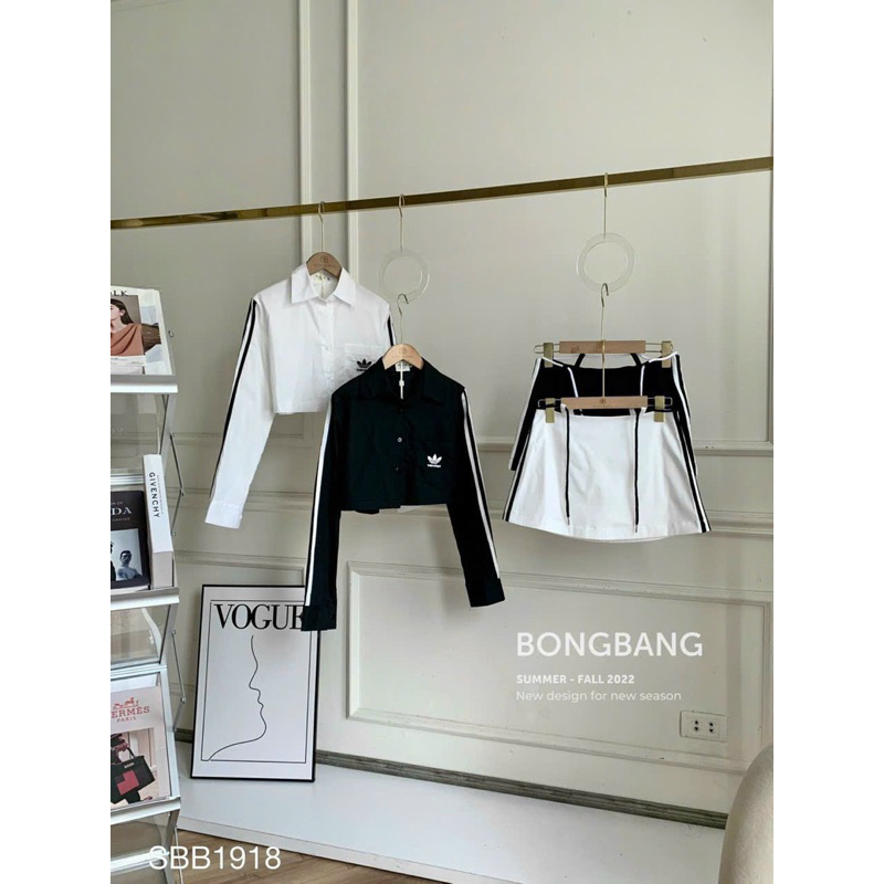 Set áo sơ mi tay dài phối chân váy