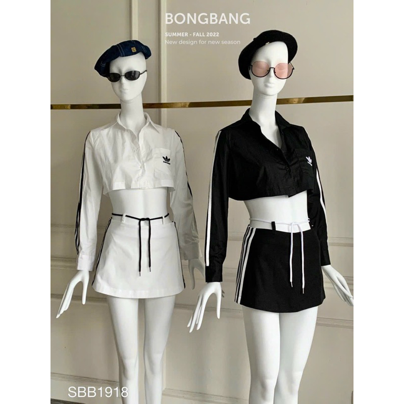 Set áo sơ mi tay dài phối chân váy