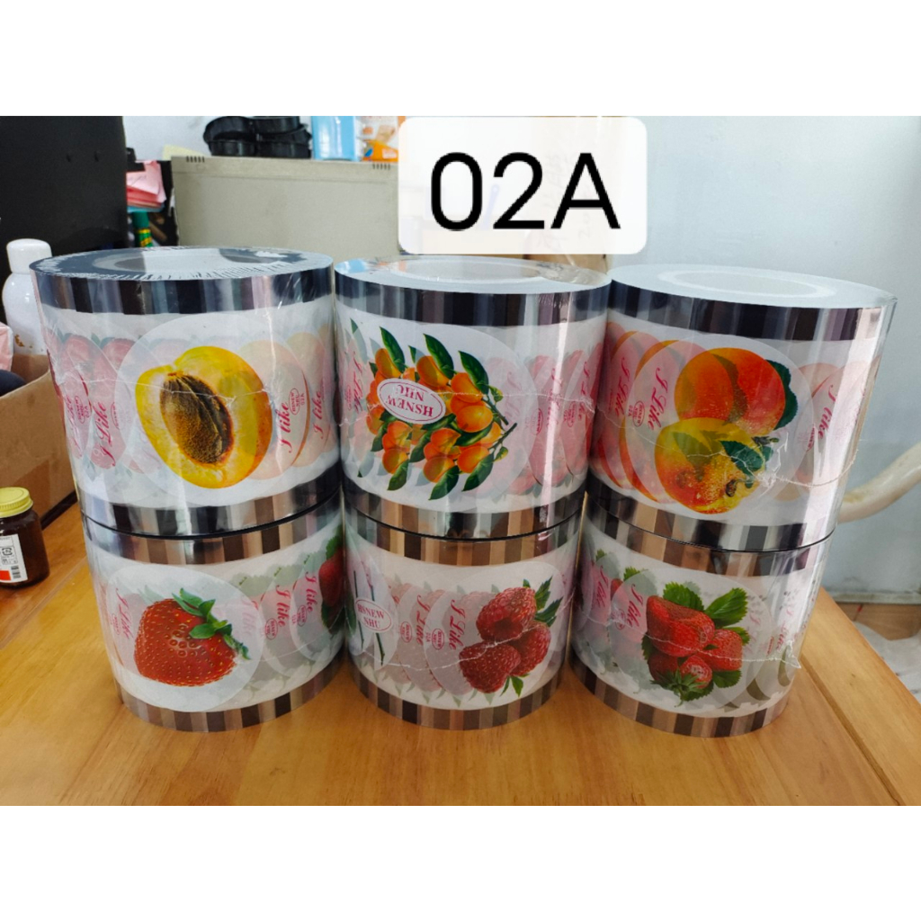 CUỘN KEO DÁN MIỆNG LY TRÁI CÂY NỀN TRẮNG