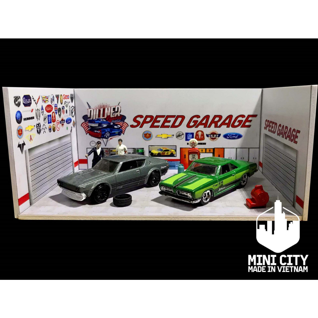 Mô hình garage kiểu mỹ 1/64