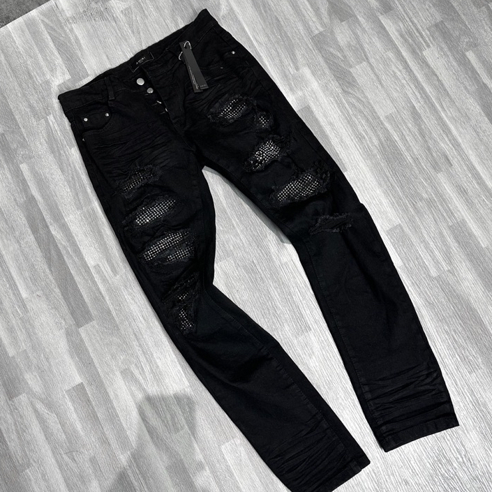 Quần Vladak Đính Đá Đen Quần Jean Skinny Vladak Phối Đá Ánh Kim Hàng Quảng Châu Cao Cấp