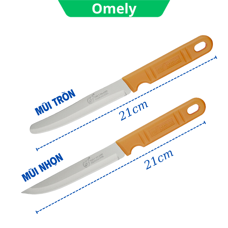 Dao gọt trái cây JinLi inox sáng bóng cán nhựa chống trượt cầm chắc tay