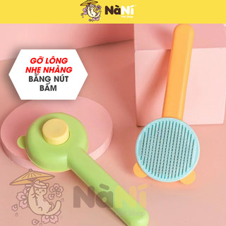 Siêu phẩm Lược chải lông chó mèo có nút bấm gỡ lông PASTELA -Mẫu mới nhất 2023 - Nà Ní Pet Shop