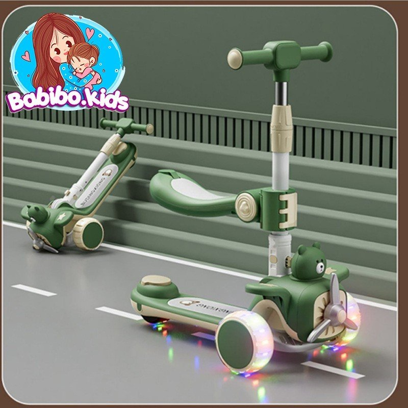 Xe trượt scooters cho bé, xe Scooters chòi chân cho bé có nhạc Babibo.kids