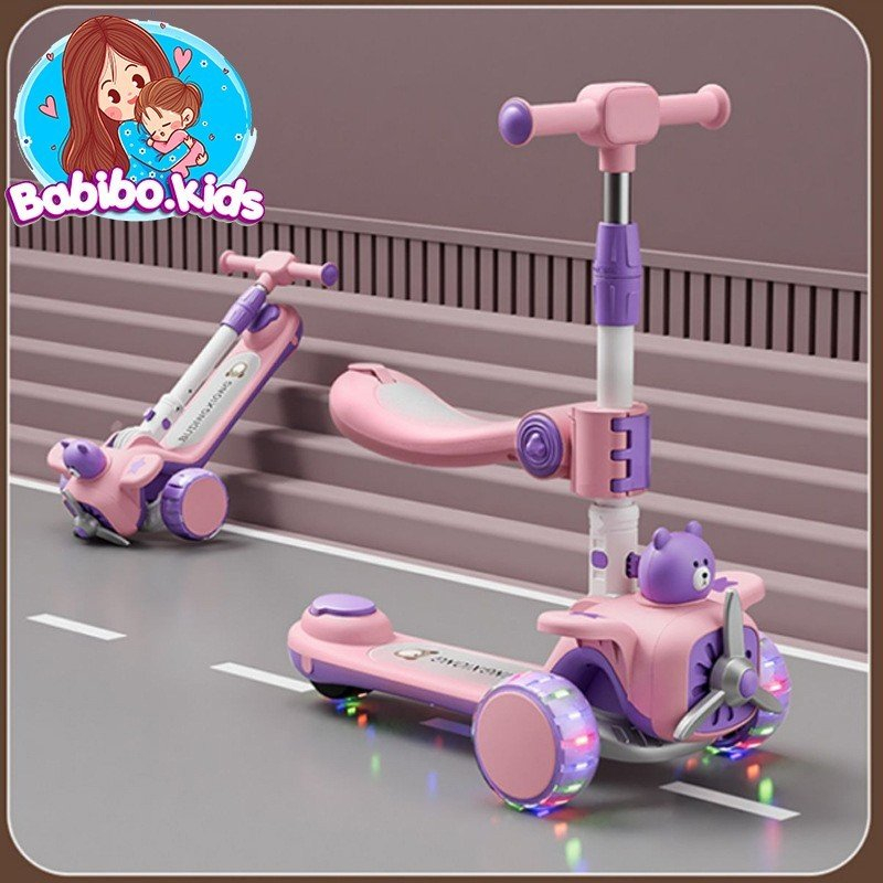 Xe trượt scooters cho bé, xe Scooters chòi chân cho bé có nhạc Babibo.kids