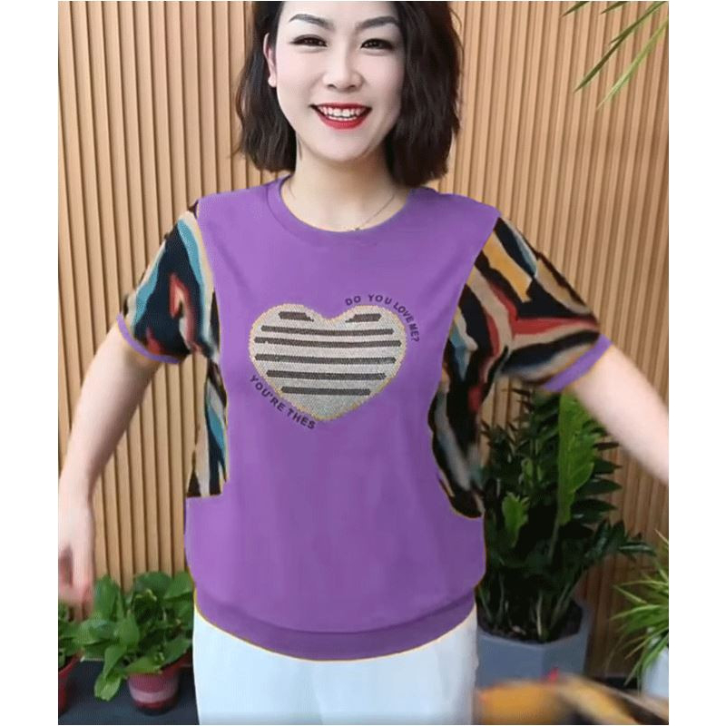 Áo trung niên nữ, áo thun cộc tay cho mẹ