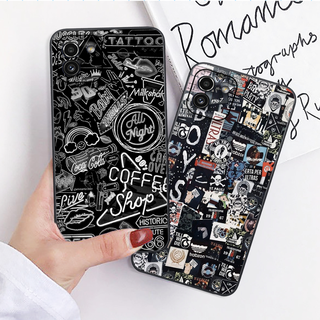 Ốp lưng Samsung A03 / A03 Core caro đen trắng họa tiết bàn cờ thương hiệu đẹp cute