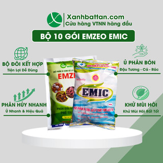 Bộ 10 Gói Emzeo Emic Khử Mùi Hôi Ủ Phân Cá Và Đậu Tương