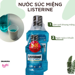 Combo nước súc miệng listerine 1 chai 750ml+ 1 chai 250ml hàng công ty chính hãng
