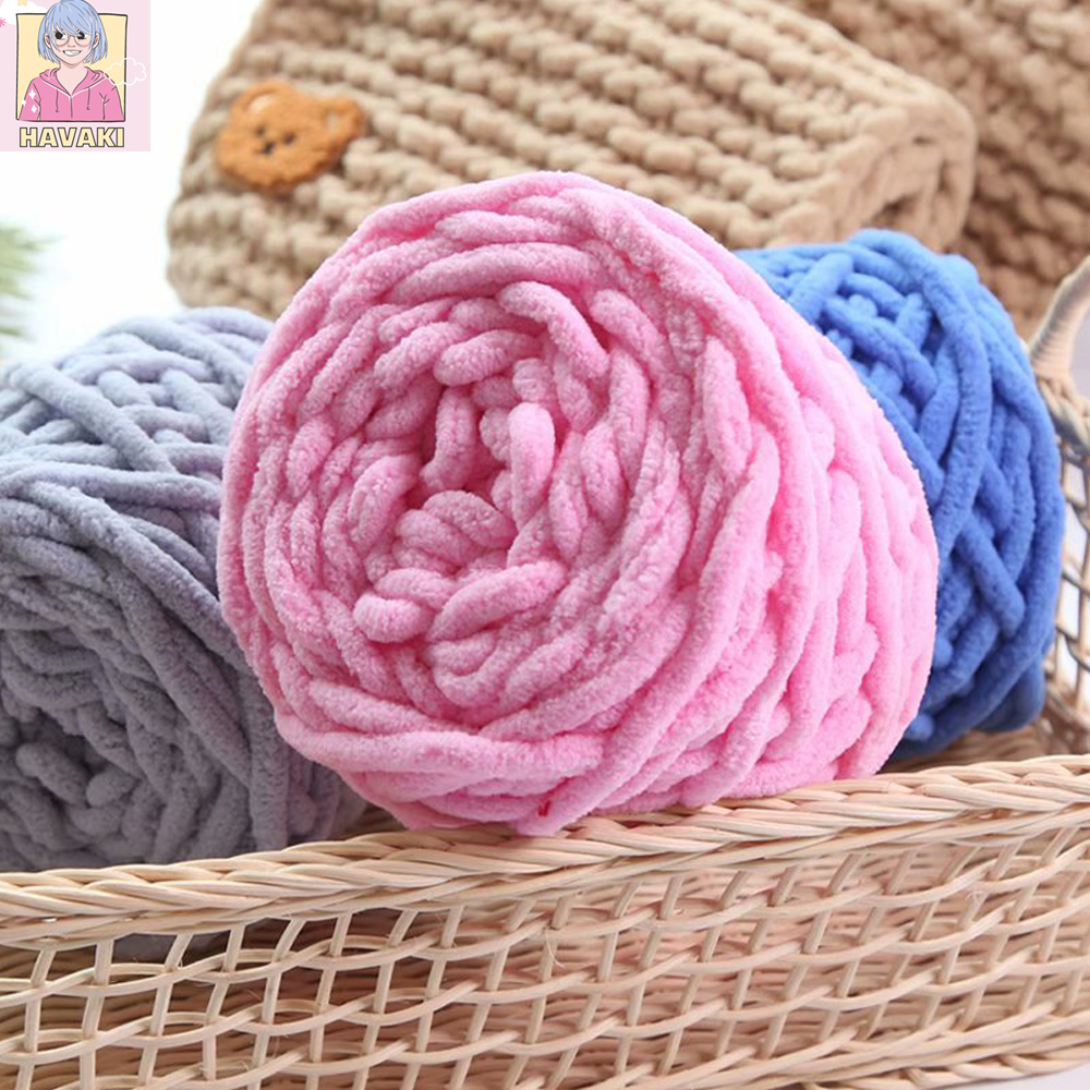 Len nhung đũa 6mm, len bông sữa, len đan móc khăn, túi handmade - Phụ kiện đan túi HAVAKI