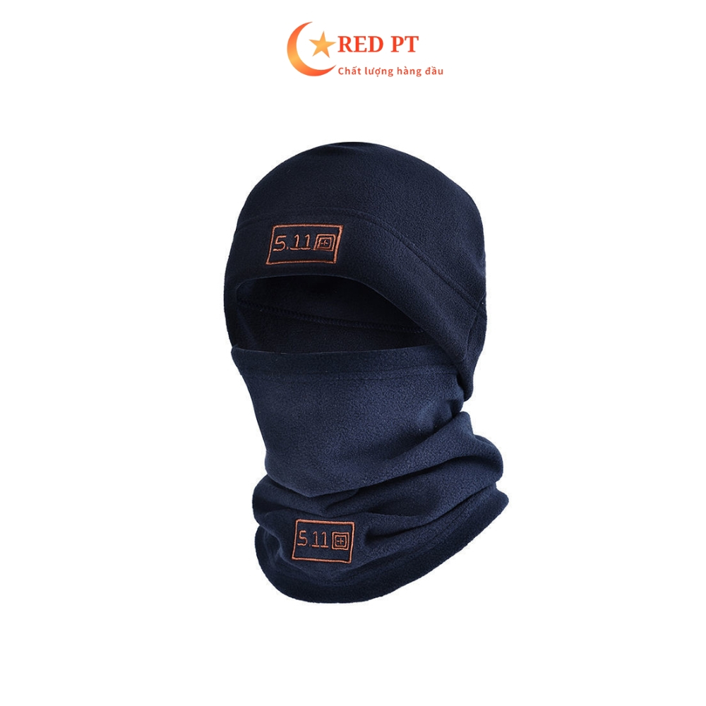 Bộ khăn giữ ấm mùa đông trùm đầu quàng cổ nỉ giữ nhiệt RED PT