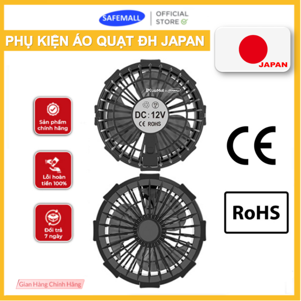 Combo 2 Quạt Áo Điều Hòa 12V Và 7V, Quạt Áo Điều Hòa JAPAN Áo Khoác Mùa Hè - Chính Hãn SafeMall