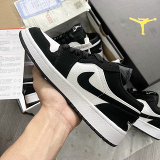 Giày thể thao jordan cổ thấp đen trắng, JD1 low panda cổ thấp full box bill.