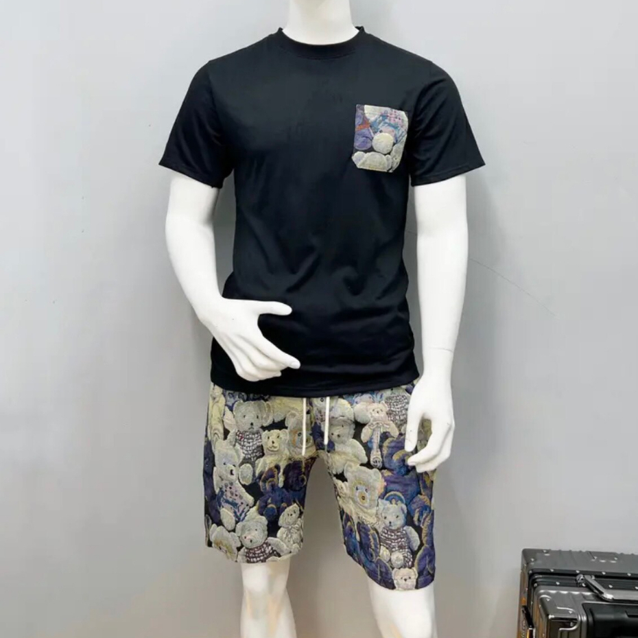 Bộ quần áo nam mùa hè viền sọc mặc mát, bộ thể thao nam vải thun ARU SHOP BH110