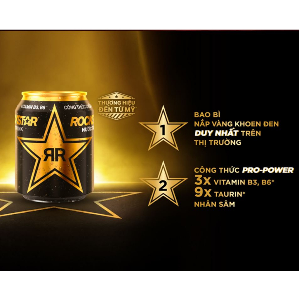 Lốc 6 lon nước tăng lực Rockstar 250ml