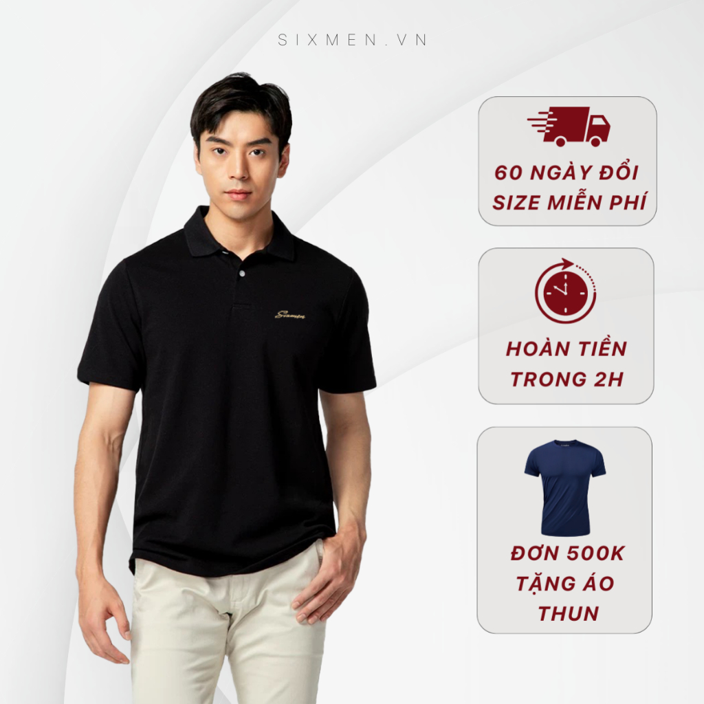 Áo Polo nam cao cấp thoáng mát SIXMEN  - Polo SIXMEN - vải cá sấu cotton thoáng mát, thanh lịch