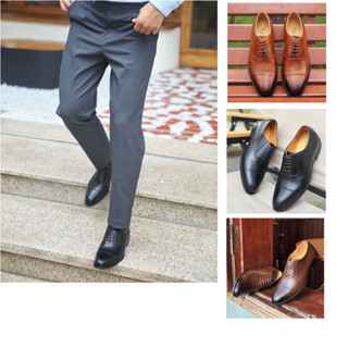 Giày Tây Oxford Cột Dây nam da bò nguyên tấm Toroshoes Series M670 (3 Màu) (có phiên bản tăng cao 6cm)