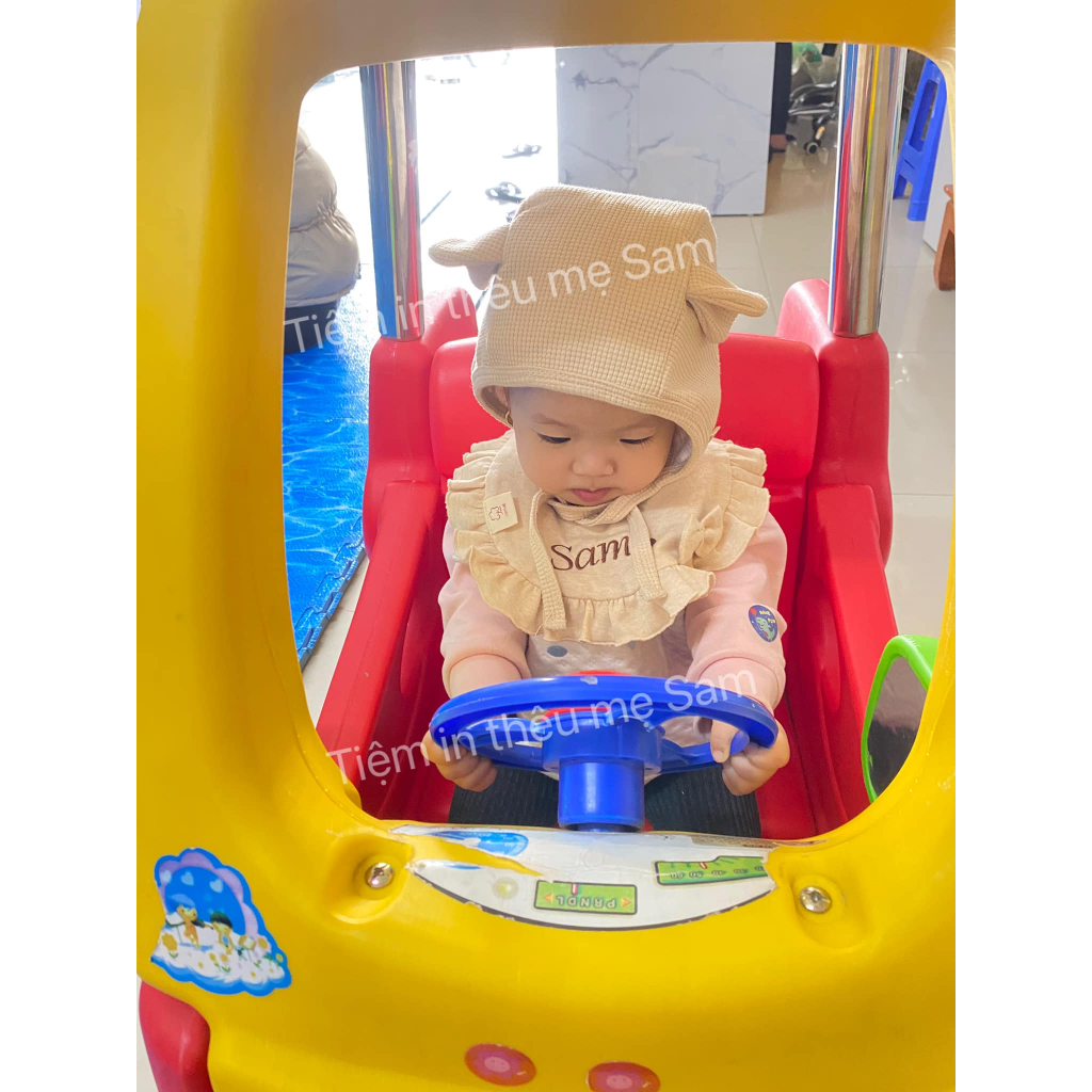 Yếm thêu tên bé theo yêu cầu, phong cách Hàn Quốc đáng yêu, cute