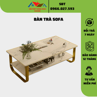 Bàn sofa phòng khách, bàn trà phòng khách mặt gỗ vân đá cẩm thạch,mẫu mới hiện đại,cao cấp 2022, chân sắt bo tròn