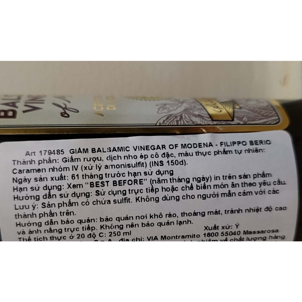 GIẤM NHO  Balsamic Vinegar of Modena