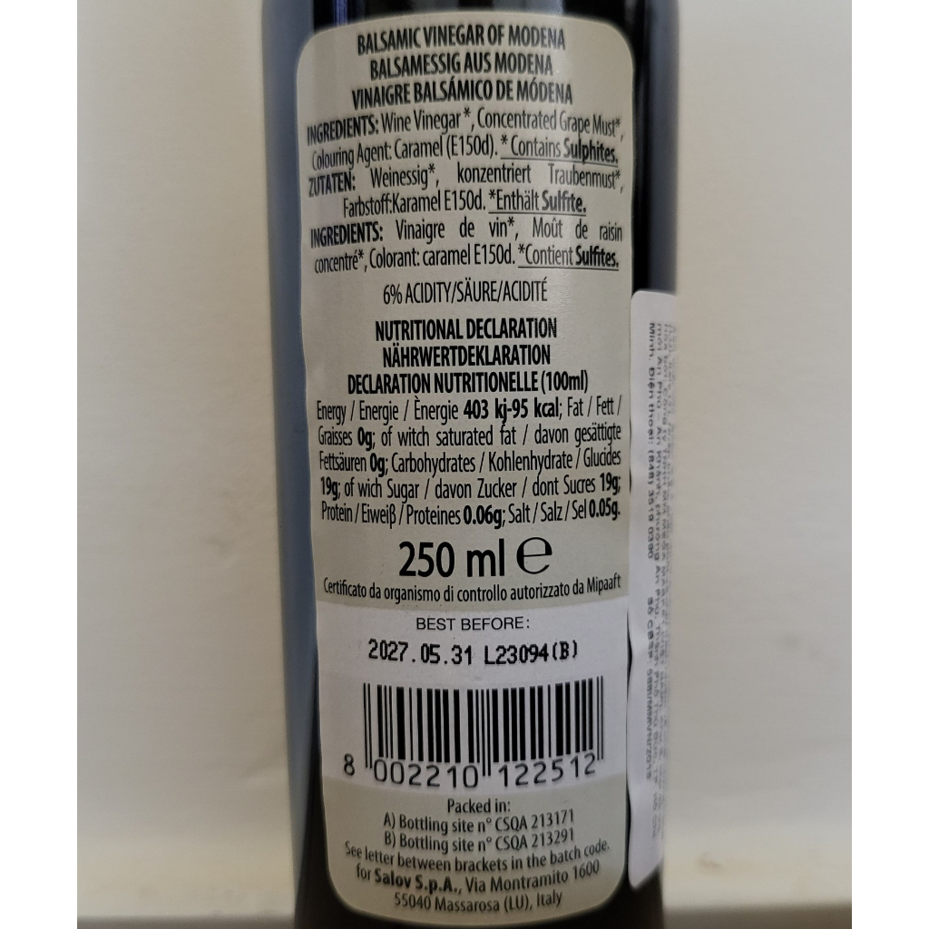 GIẤM NHO  Balsamic Vinegar of Modena