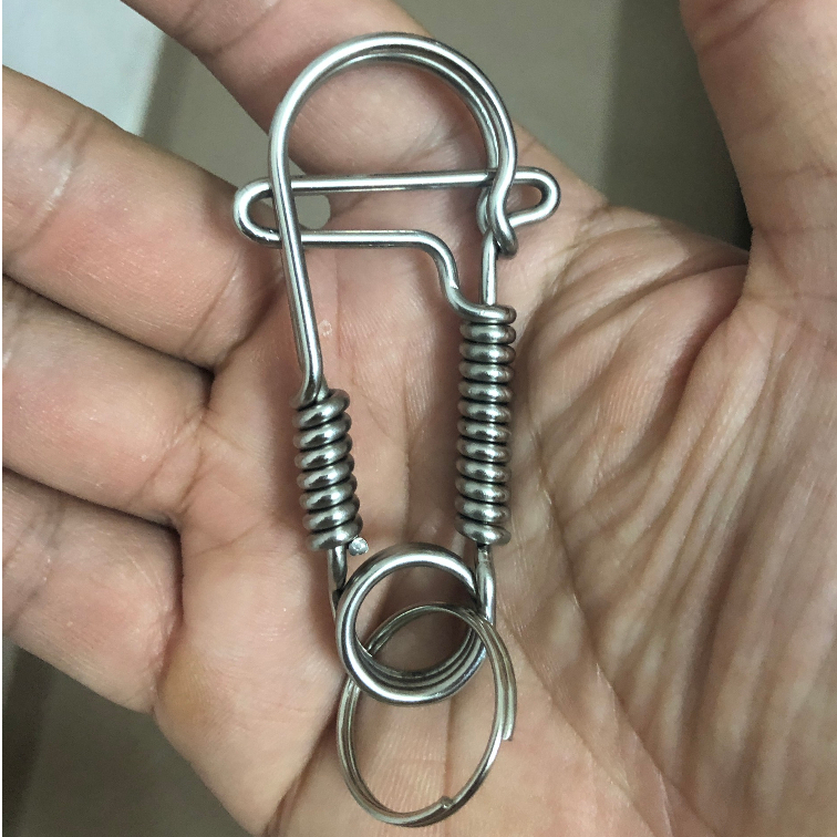 Móc Khóa Inox 304 Uốn Hình Motor, Móc Khóa Thủ Công