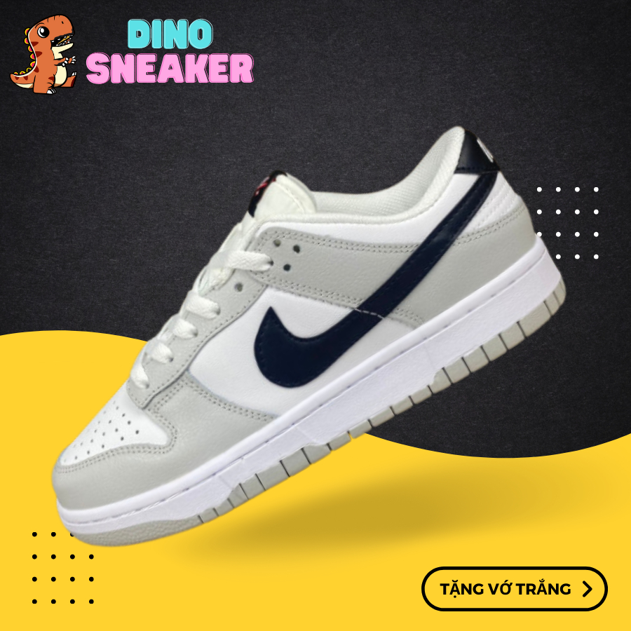 Giày SB Dunk Low Retro SE Jackpot Grey Fog, SB Xám Trắng Móc Đen - Dino.Sneaker99