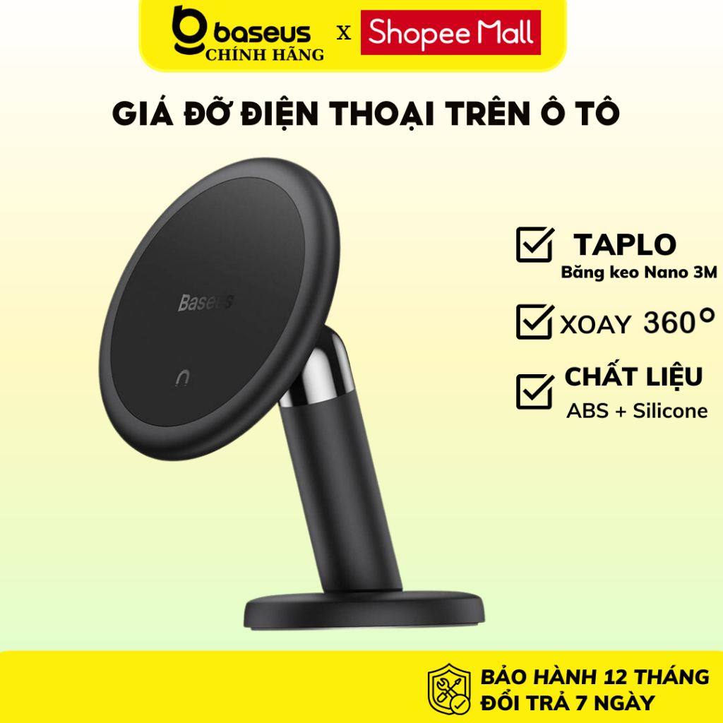 Giá đỡ điện thoại từ tính trên Taplo ô tô Baseus C01 Magnetic lực hút mạnh cho ip samsung oppo xiaomi