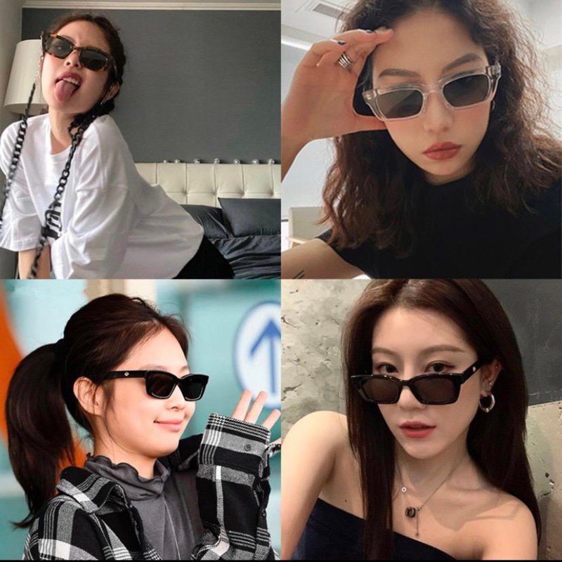 Kính râm disco Jennie hình chữ nhật retro EYEV nam nữ thời trang hàn quốc