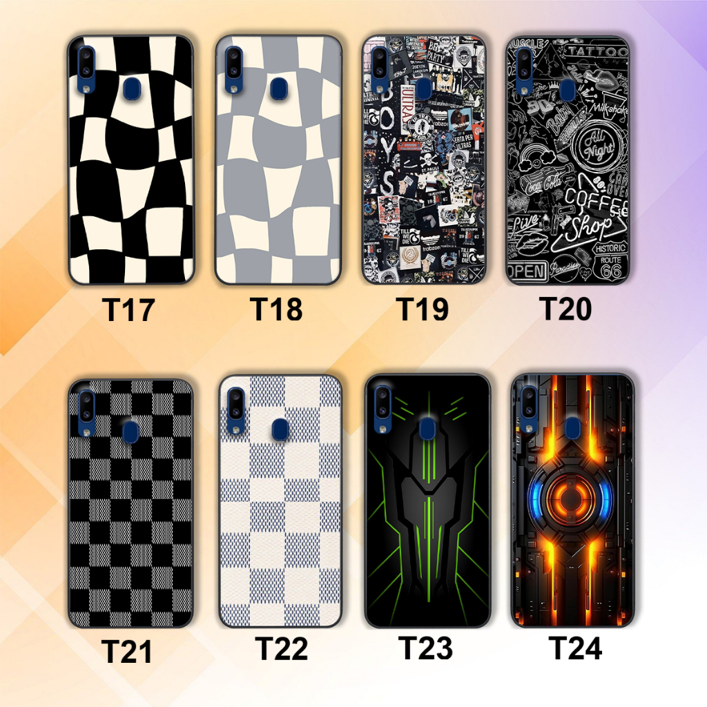Ốp lưng Samsung M20 / M30 caro đen trắng họa tiết bàn cờ thương hiệu đẹp cute