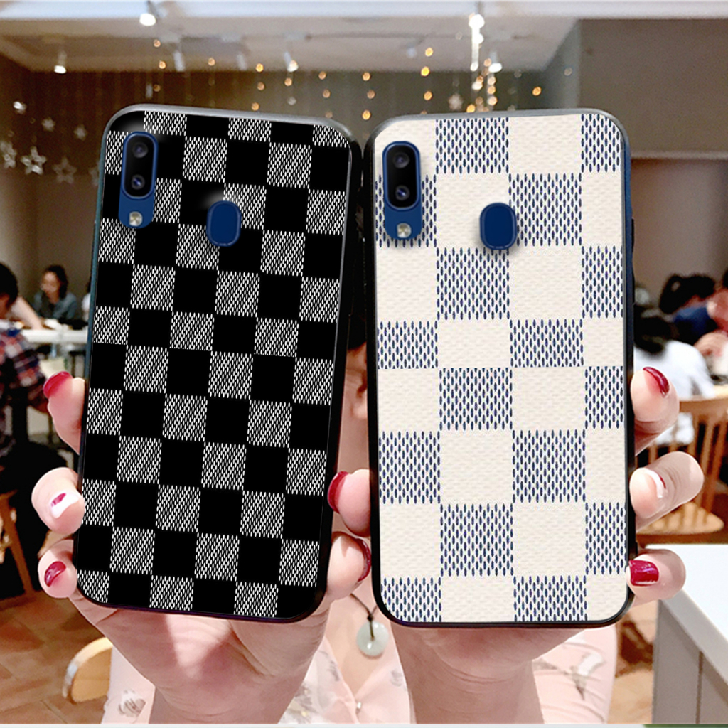 Ốp lưng Samsung M20 / M30 caro đen trắng họa tiết bàn cờ thương hiệu đẹp cute
