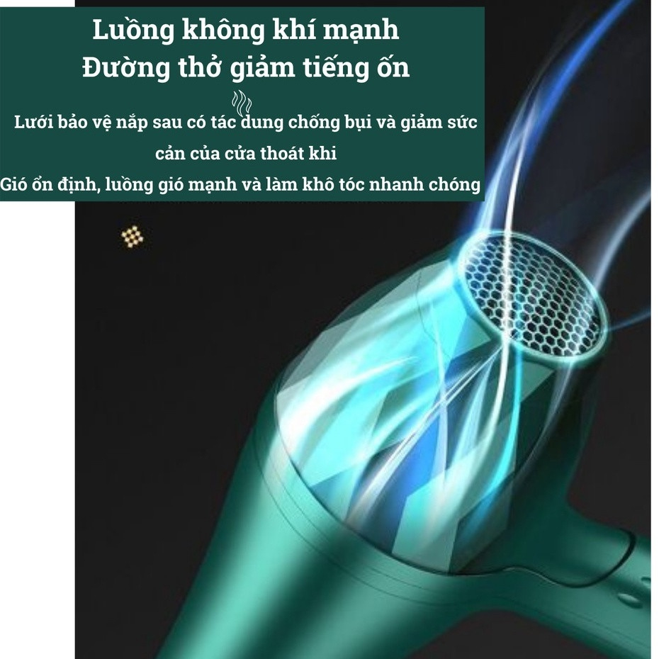 Máy sấy tóc tạo kiểu KAW chính hãng, 2 chế độ sấy nóng lạnh, công suất 1200W gió mạnh nhanh khô