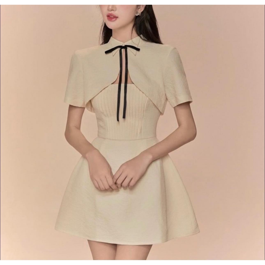 Set Váy 2 Dây Kèm Áo Khoác Rời Phong Cách Sang Chảnh Lịch Sự