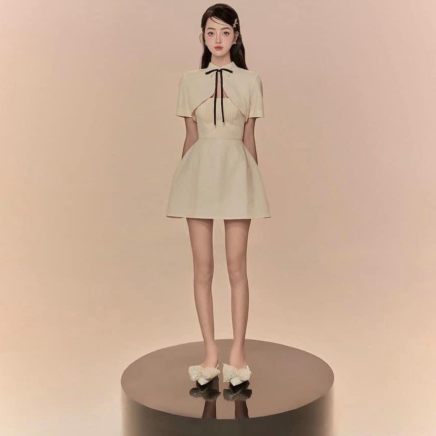 Set Váy 2 Dây Kèm Áo Khoác Rời Phong Cách Sang Chảnh Lịch Sự