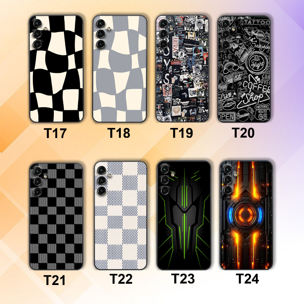 Ốp lưng Samsung A14 4G / A14 5G / A24 / A34 5G / A54 5G caro đen trắng họa tiết bàn cờ thương hiệu đẹp cute