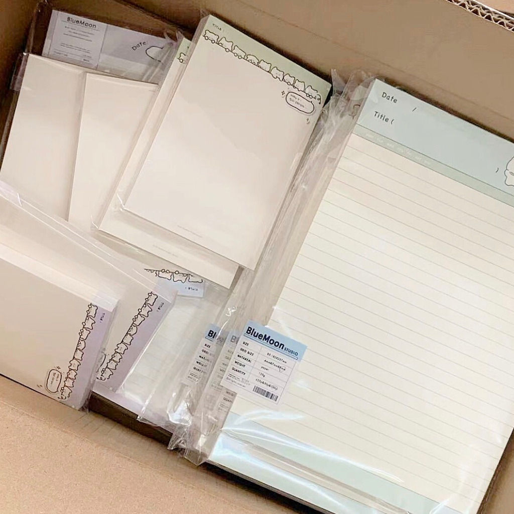 Giấy note ghi chú học từ vựng B5-half 2 mặt BlueMoon 120gsm