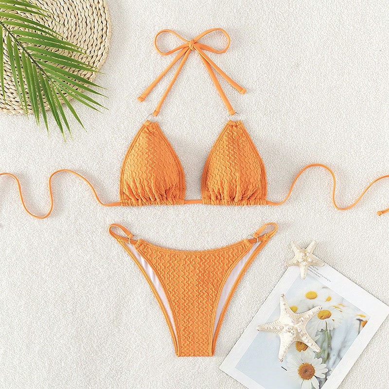 Bikini tam giác phối khoen chất gân dễ thương