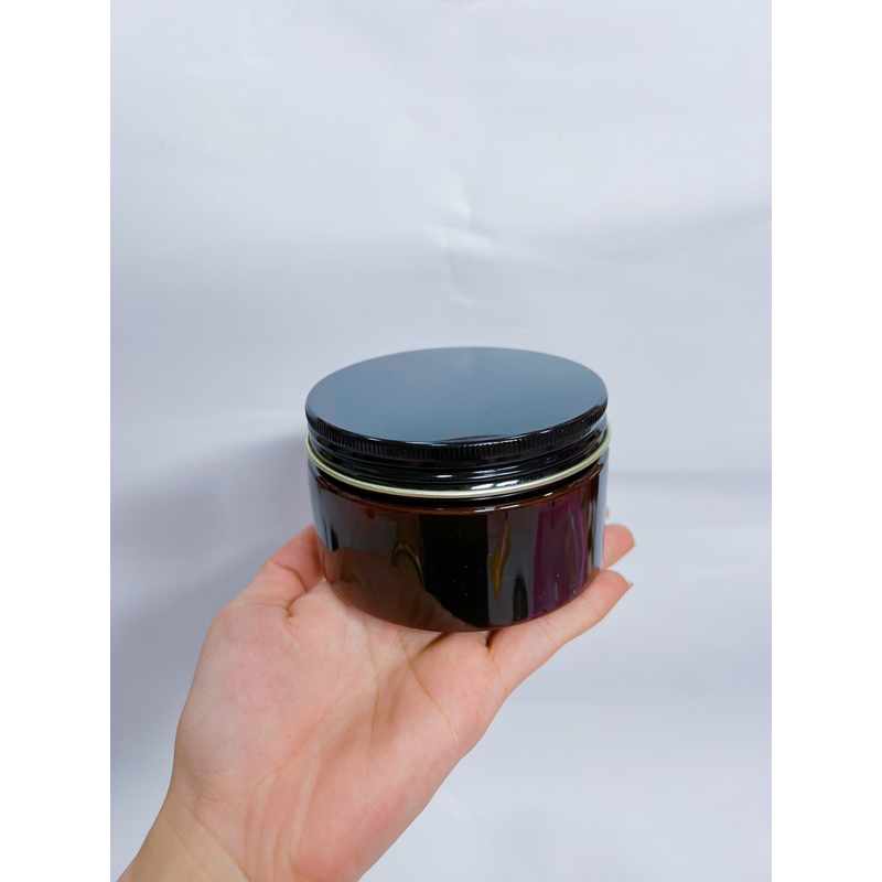 Hủ Nhựa Pet Nâu nắp nhôm đen 250G - 500G đựng kem