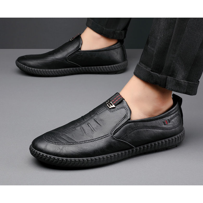 Giày Lười Da Lộn Mũi Tròn Phong Cách Di Sản Tối Giản Dễ Dàng Trên Và Tắt Trang Trọng Cho Nam