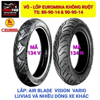 Lốp không săm, vỏ không ruột euromina - casumina lắp cho air blade, vision, vario, lead, luvias, nhiều xe của honđa, ya