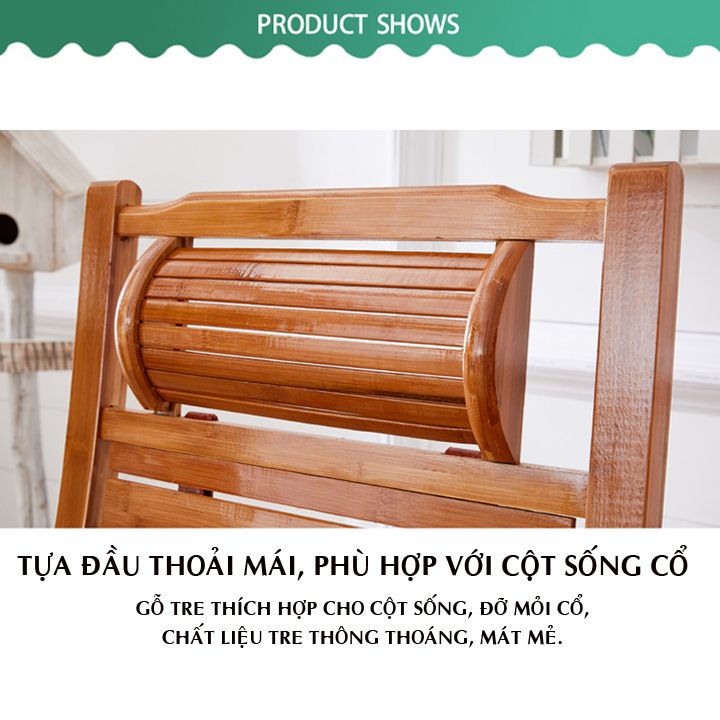 Ghế lười tựa lưng - Ghế thư giãn bập bênh thư giãn gỗ tre cao cấp giá rẻ