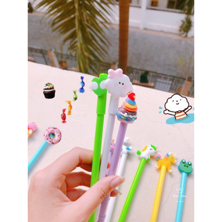 Cây bút bi hình đầu thú siêu dễ thương, bút bi siêu xinh nắp sicker cute