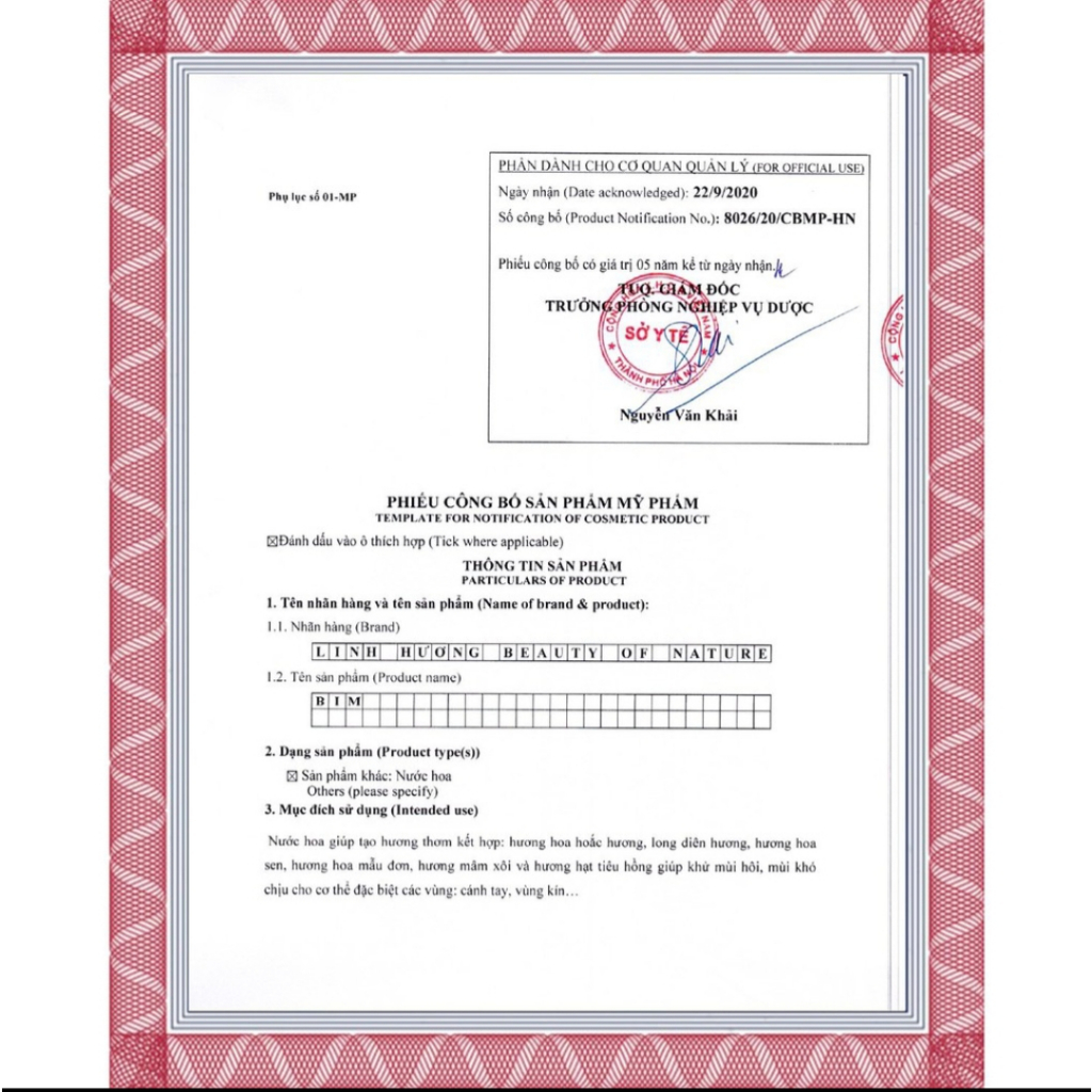 Nước hoa bim Linh Hương, Nước hoa cobe thơm lâu, Hàng chính hãng 100%