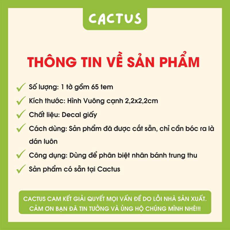Set 65 Tem Dán nhân Bánh Trung Thu