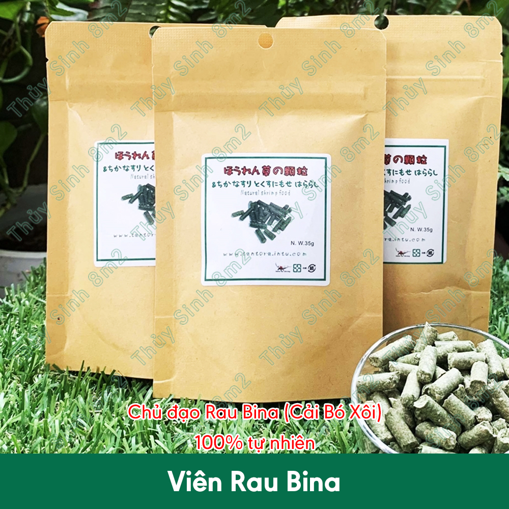 Thức Ăn Tép Cảnh Vỏ Đậu Nành, Thức Ăn Vi Sinh Bông Tuyết, Viên Rau Bina Food | 8m2