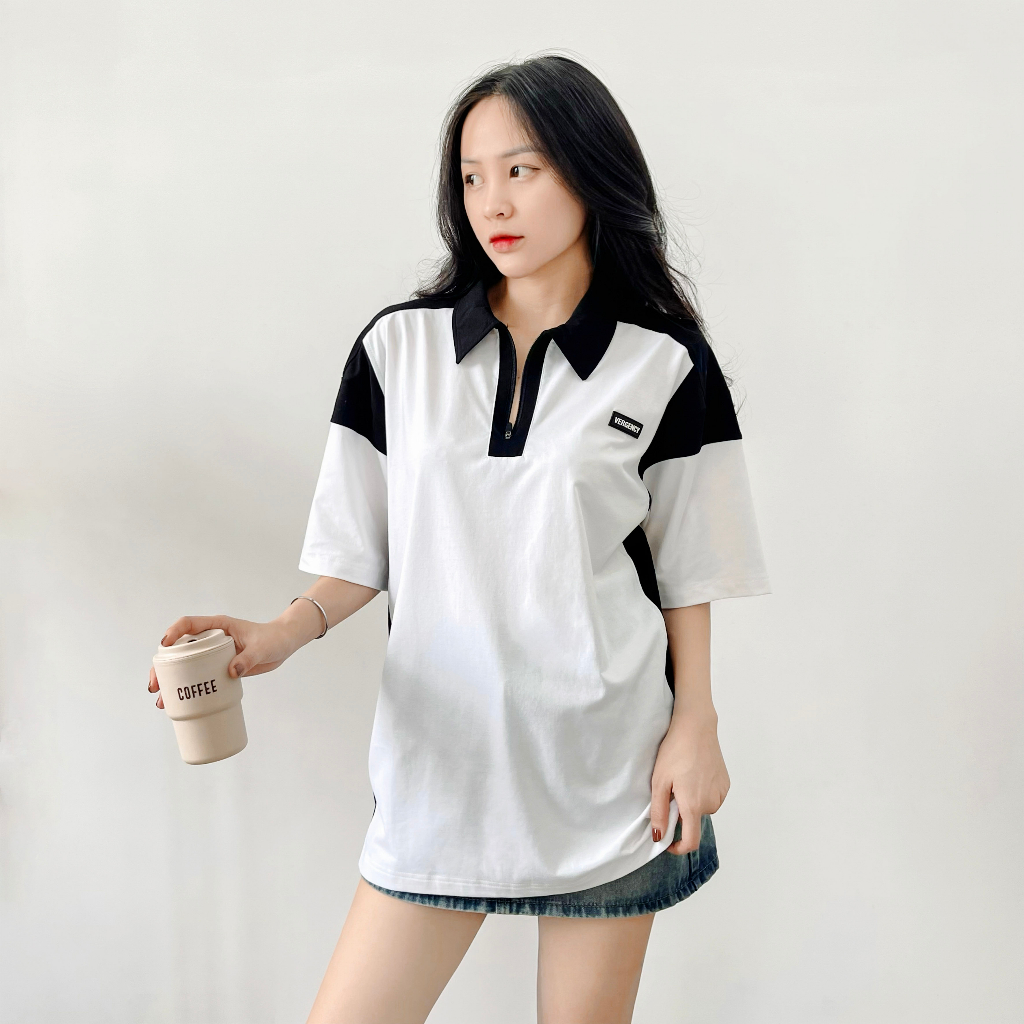 Áo polo Vergency nam nữ 021 Mix/ White