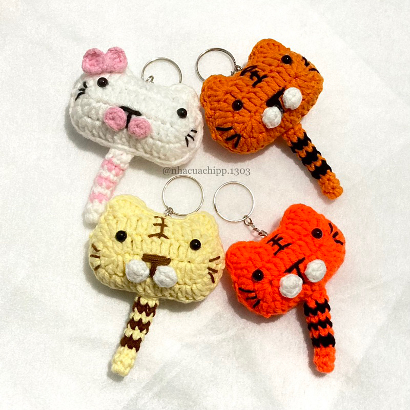 [Ảnh thật] Móc khóa hổ mèo móc len đáng yêu handmade/cute cat tiger crochet handmade wool