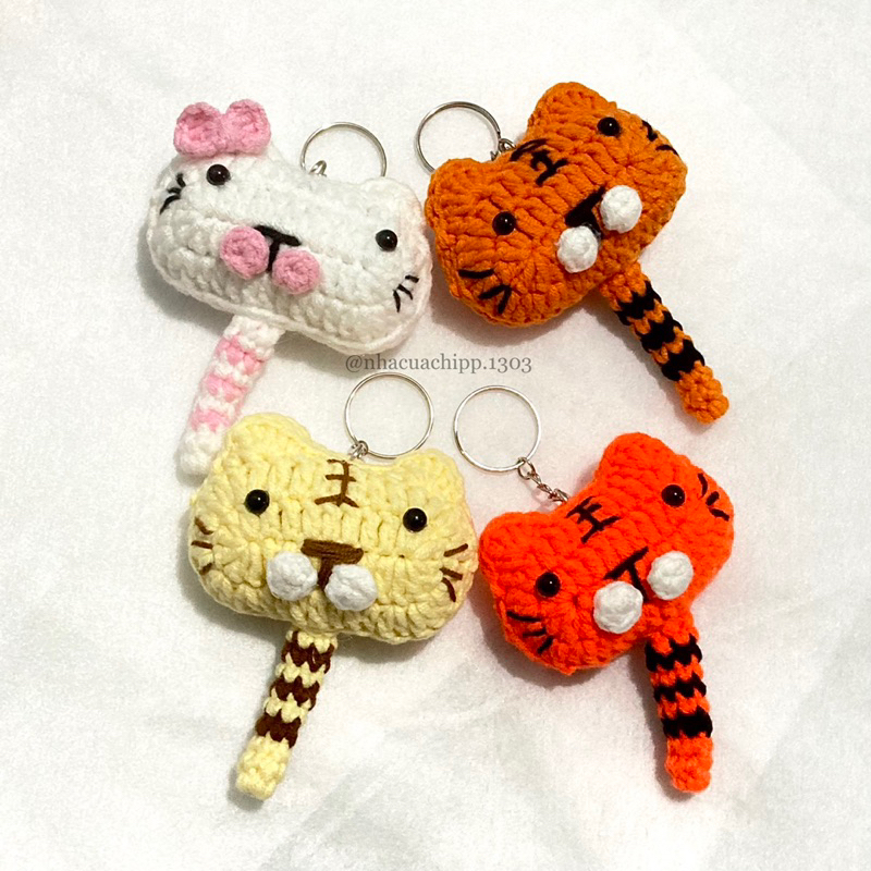 Móc khóa hổ mèo móc len đáng yêu handmade/cute cat tiger crochet handmade wool